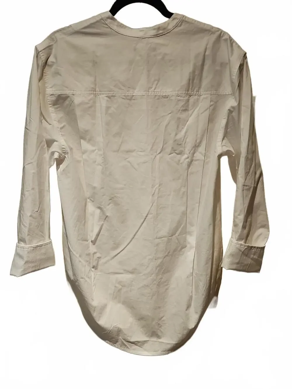 J. CREW White Half Button Down Tunic Blouse Size XS Oversized 100% Cotton
